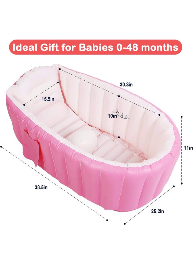 MeetuBaby Baby Inflatable Bathtub Anti-Slip Kid Infant Toddler Soft Foldable Shower Pool Travel Air Bath B(for 0-3 Years) - Image 5
